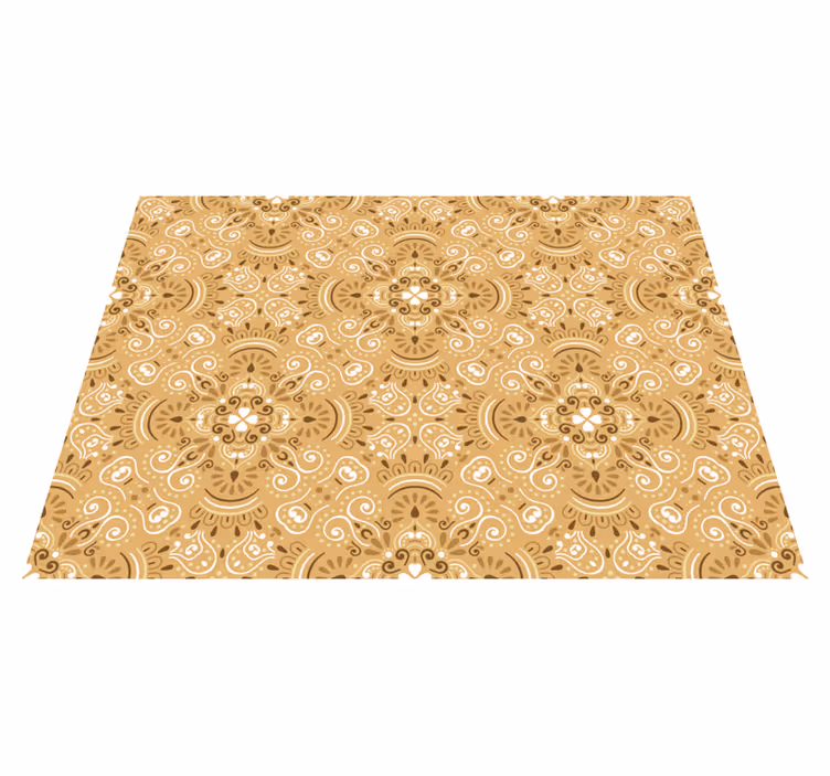 Orange vinyl rug with vintage beige design - TenStickers