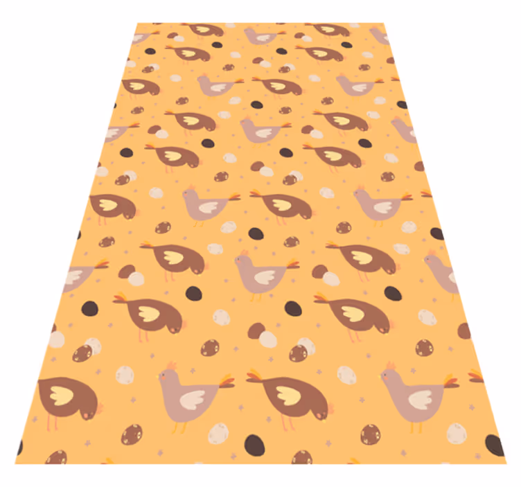 Orange vinyl rug with orange chick design - TenStickers