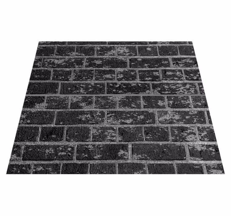 Black vinyl rug with brick effect design - TenStickers
