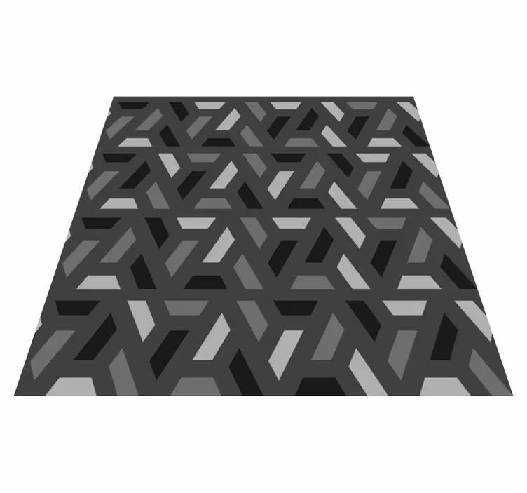 Black vinyl rug with geometric black triangle patterns - TenStickers