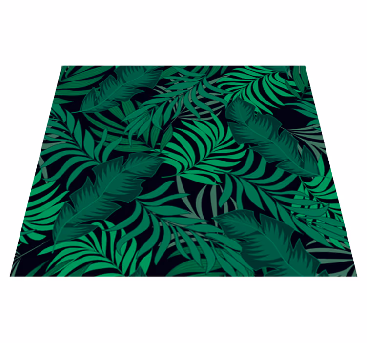 Green vinyl rug with jungle key design - TenStickers