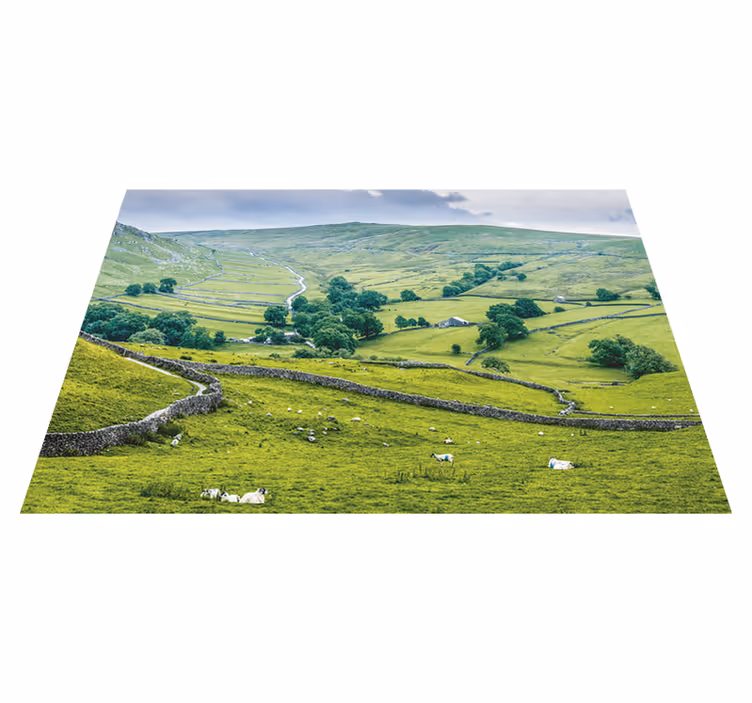 Green vinyl rug english countryside charm - TenStickers
