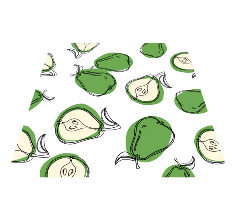 Green vinyl rug pear kitchen sticker tiles - TenStickers