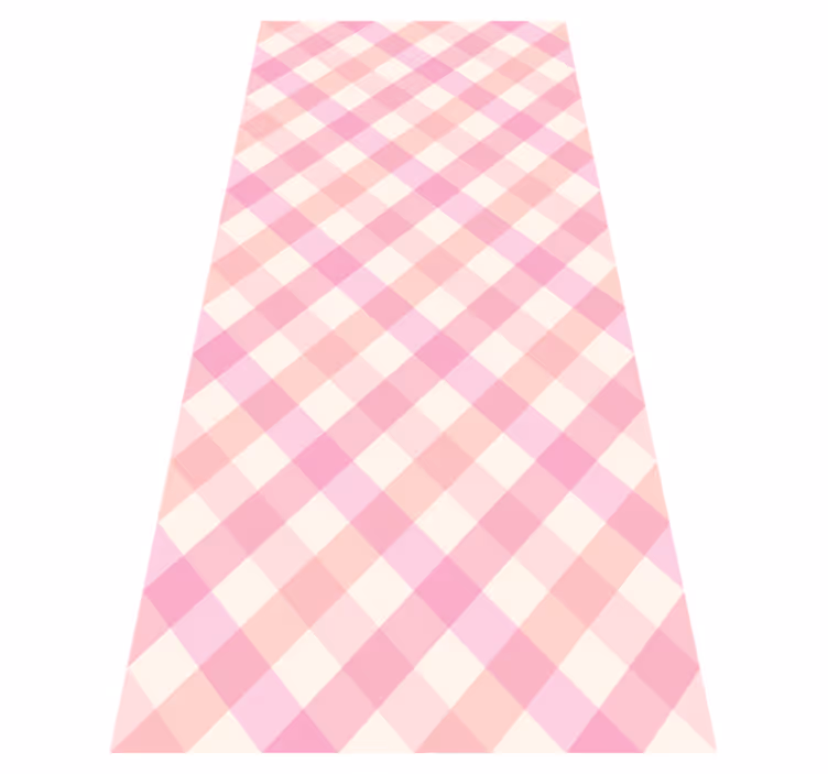 Pink vinyl rug in pink checked pattern - TenStickers