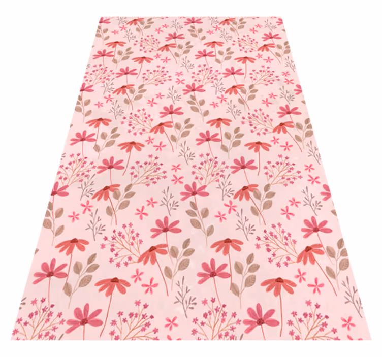 Pink vinyl rug with tiny pink flowers - TenStickers