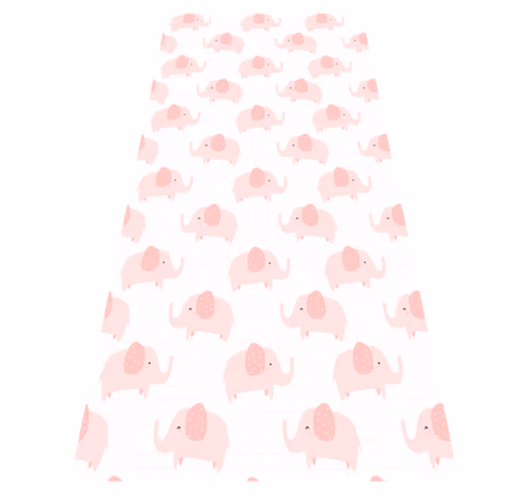 Pink vinyl rug with pink elephants design - TenStickers