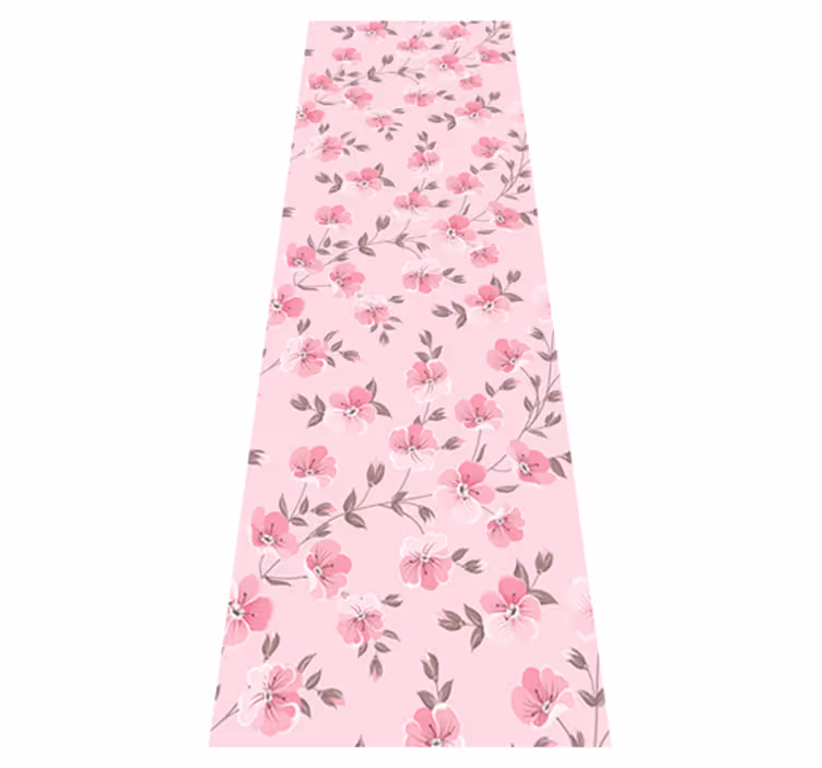 Pink vinyl rug with adorable pink flowers - TenStickers