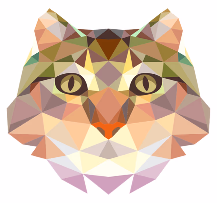 geometric feline animal mat - TenStickers