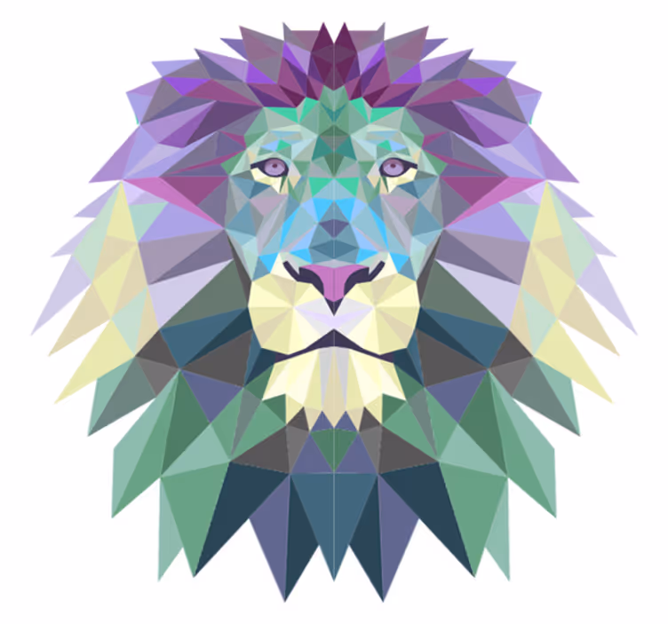 Spectacular lion shaped geometric vinyl rug - TenStickers
