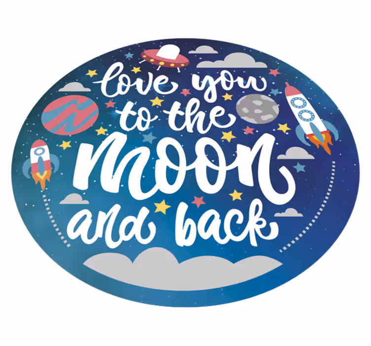Gorgeous space kids vinyl rug with quote - TenStickers