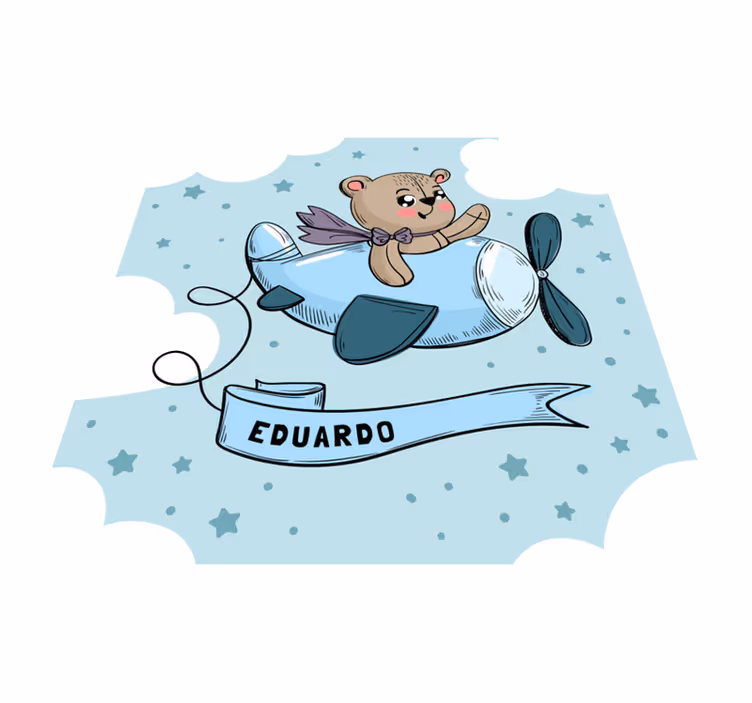 Customizable Teddy Pilot Design custom vinyl rug - TenStickers