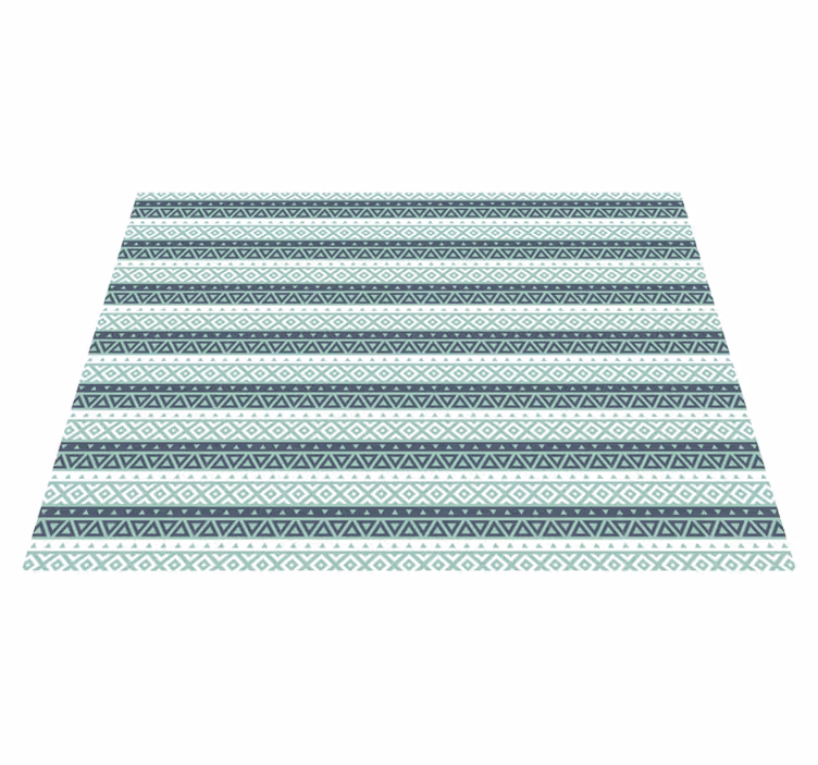 Blue ethnic striped vinyl rug - TenStickers
