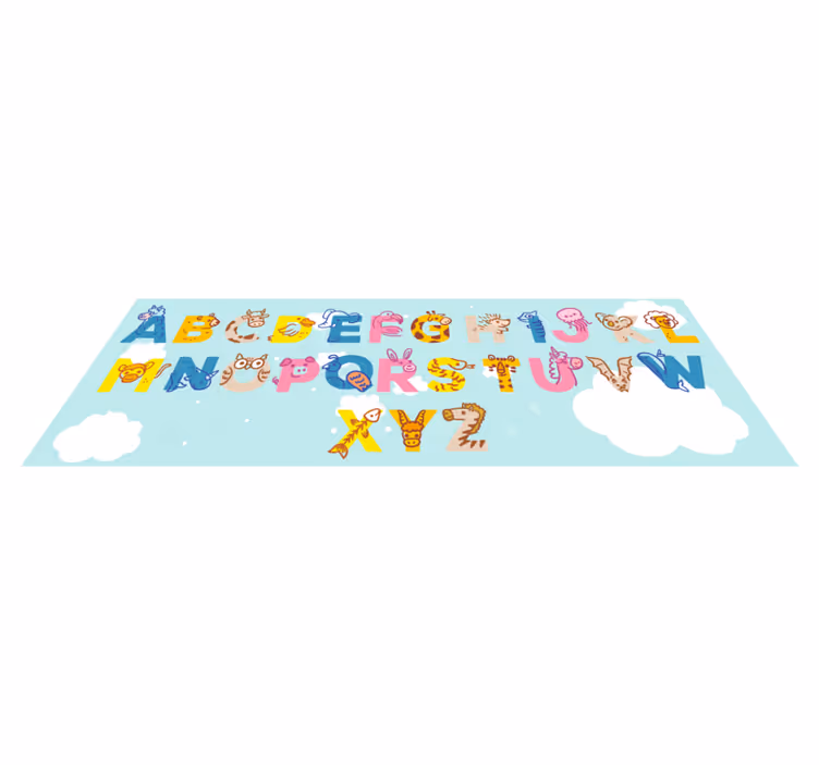 Wonderful kids vinyl alphabet rug with animals - TenStickers