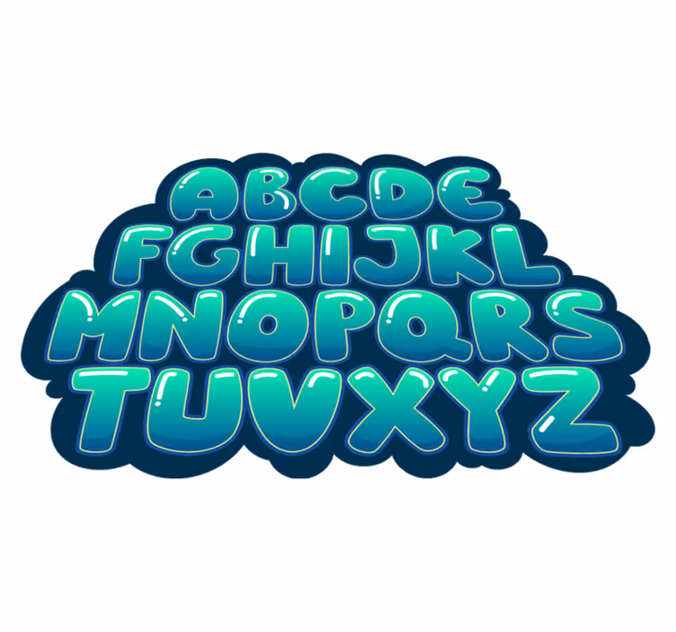 Fabulous alphabet bubbles vinyl rug - TenStickers