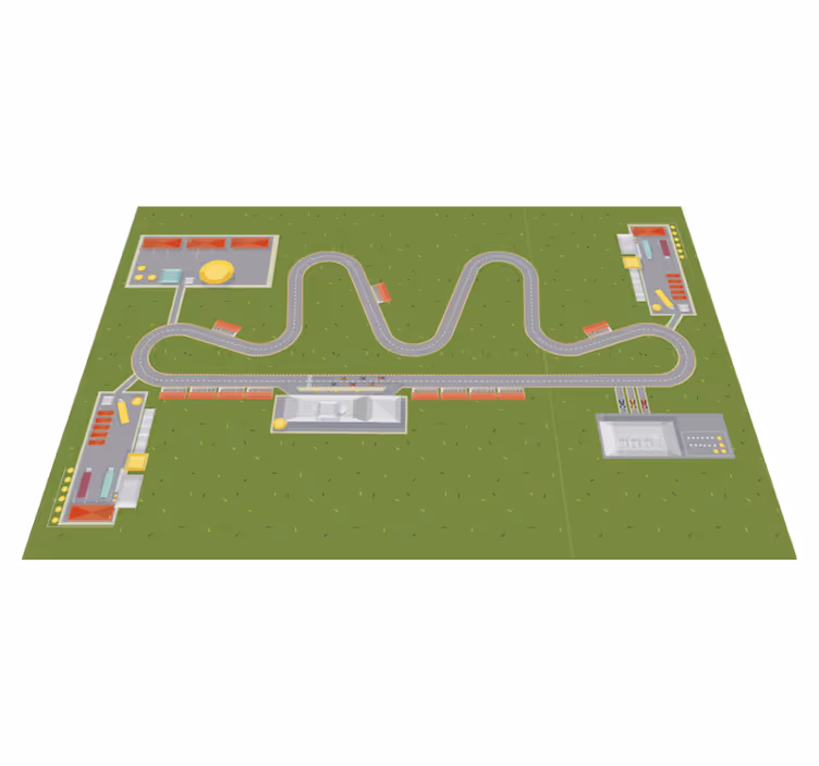 Fabulous car city track vinyl rug - TenStickers
