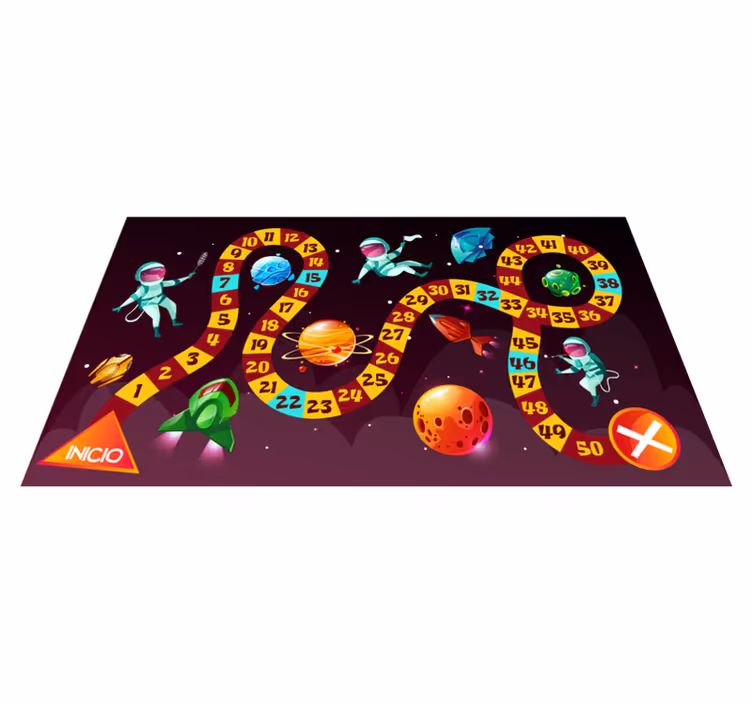 Wonderful space astronaut game vinyl rug - TenStickers