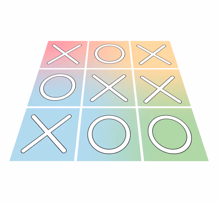 Tic tac toe vinyl rug game - TenStickers