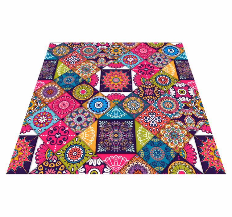 Gorgeous tile composition vinyl rug - TenStickers