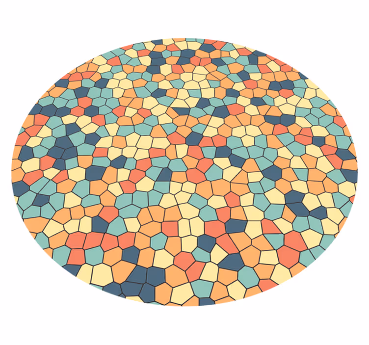 round vinyl mosaic carpet pastel - TenStickers