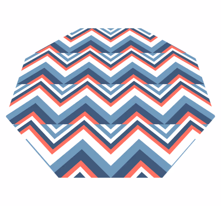 Chevron Colorblock geometric vinyl rug - TenStickers