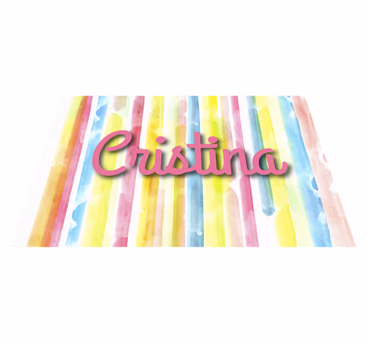 Watercolour striped carpet with name - TenStickers
