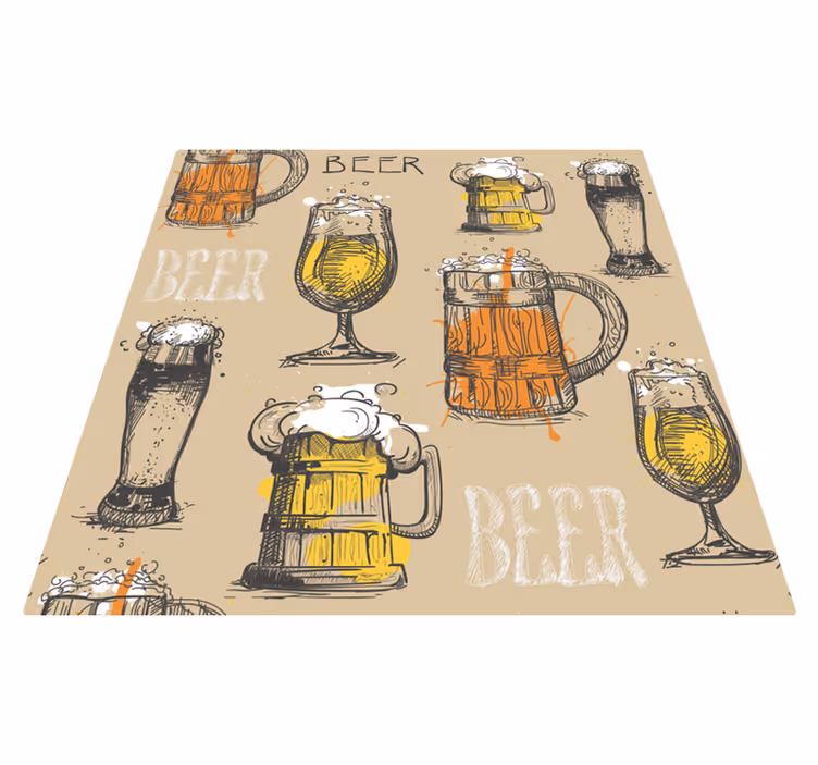 Vintage vinyl rug - beer glasses - TenStickers