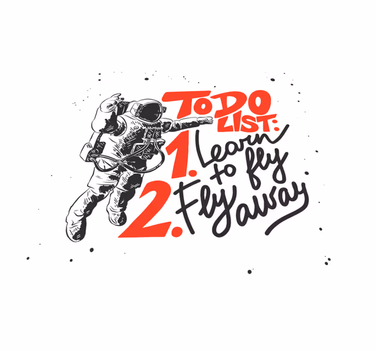 Astronaut To-Do List custom rug - TenStickers