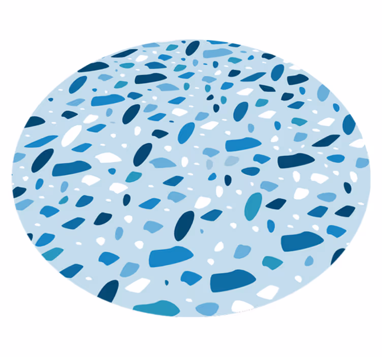 Fantastic blue terrazzo texture stone vinyl rug - TenStickers
