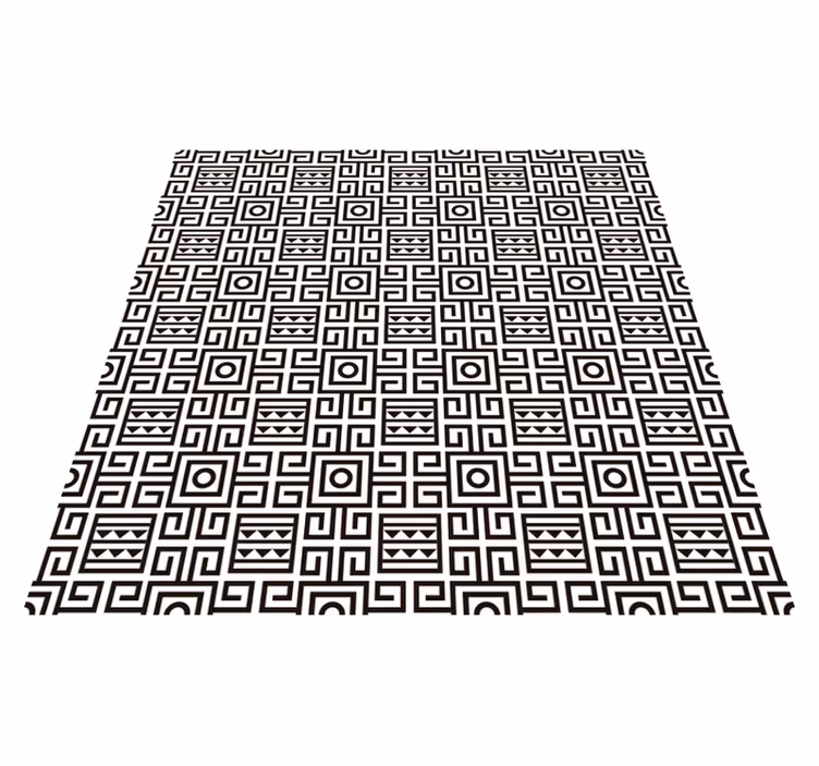 Stunning black and white ethnic vinyl rugs - TenStickers