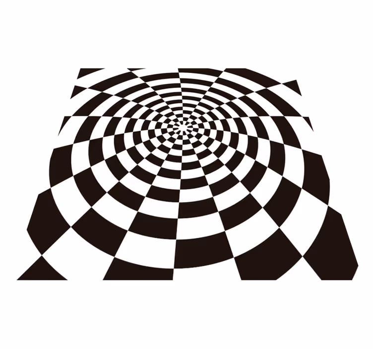 Black and white rectangular geometric vinyl rug - TenStickers