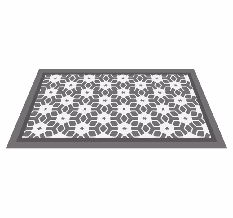 Gray star mosaic vinyl rug - TenStickers