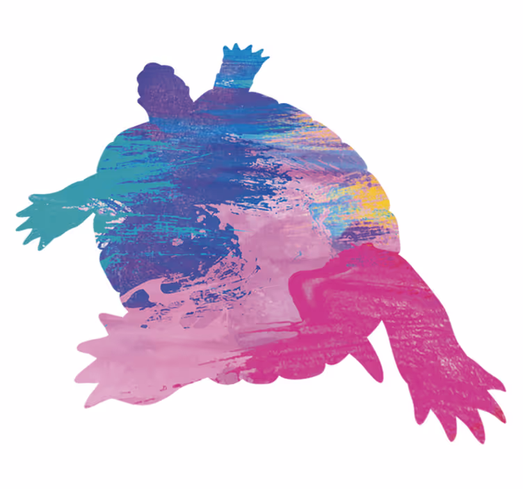 Colorful turtle animal vinyl rug - TenStickers