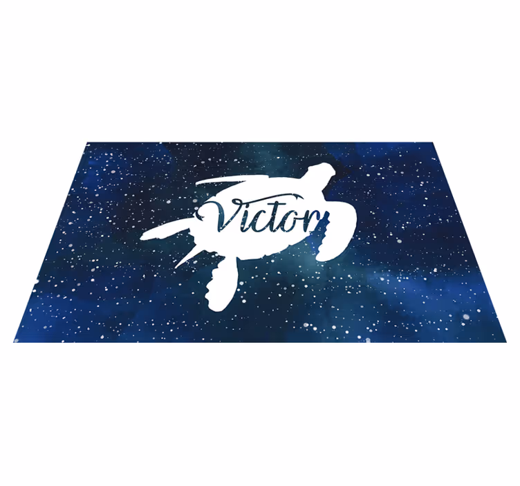 Starry Sea Turtle custom vinyl rug - TenStickers
