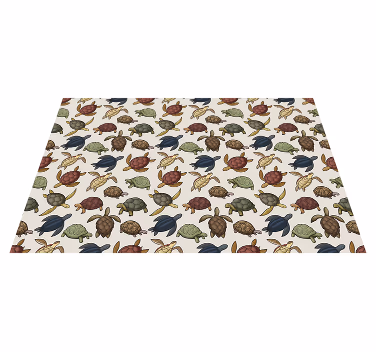 Variety of turtles animal vinyl rug - TenStickers
