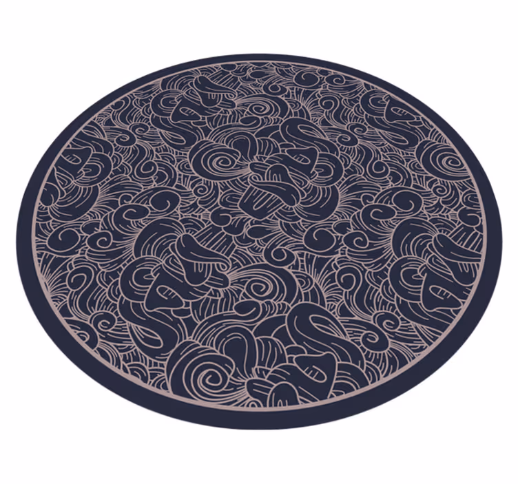 Abstract paisley vinyl living room rug - TenStickers