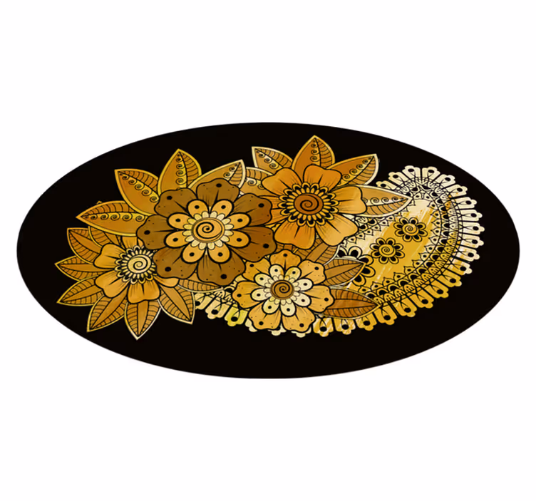 Paisley Indian style vinyl living room rug - TenStickers