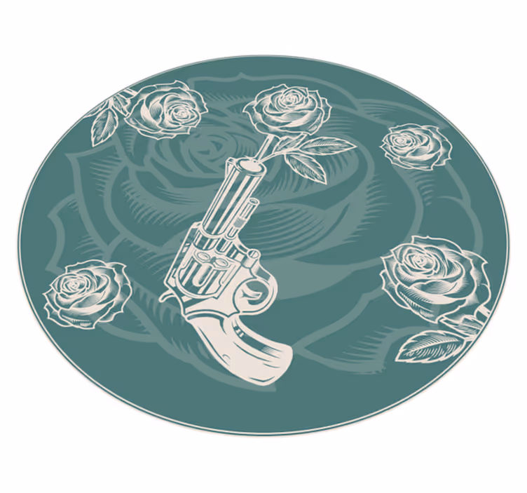 Floral Revolver floral vinyl rug - TenStickers