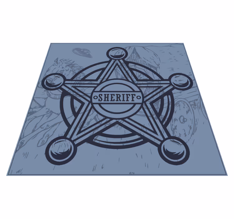 Sheriff Badge Emblem game vinyl rug - TenStickers