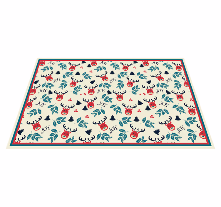 Joy and reindeer vinyl bedroom rug - TenStickers