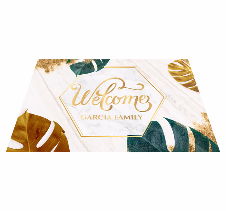 personalisable welcome marble personalised mat - TenStickers