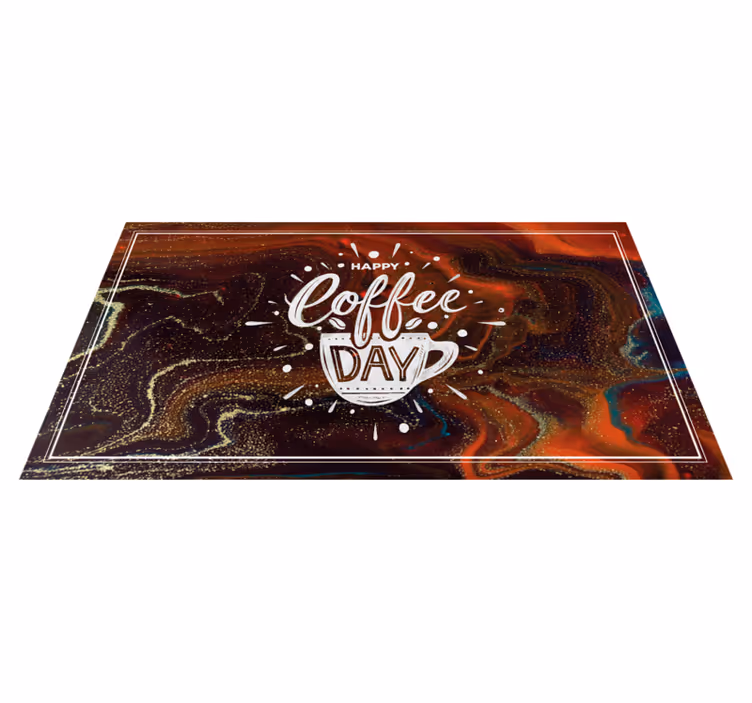 Coffee marble custom vinyl rug - TenStickers