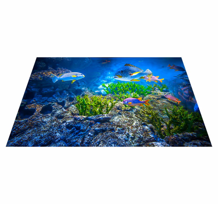 Aquatic Life Scene animal vinyl rug - TenStickers