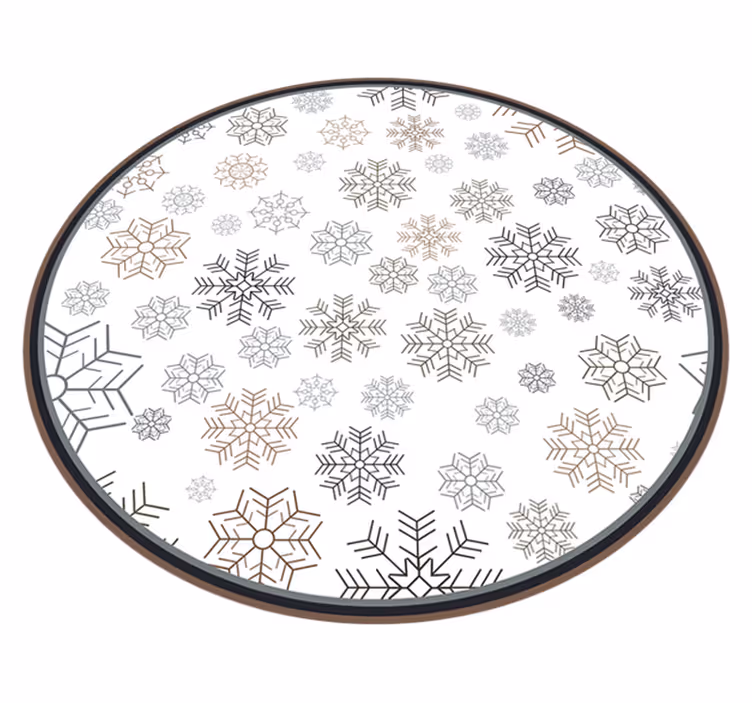 Snowflake circles vinyl living room rug - TenStickers