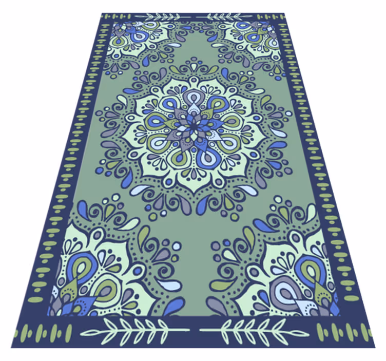 Faded green mandala vinyl rug - TenStickers