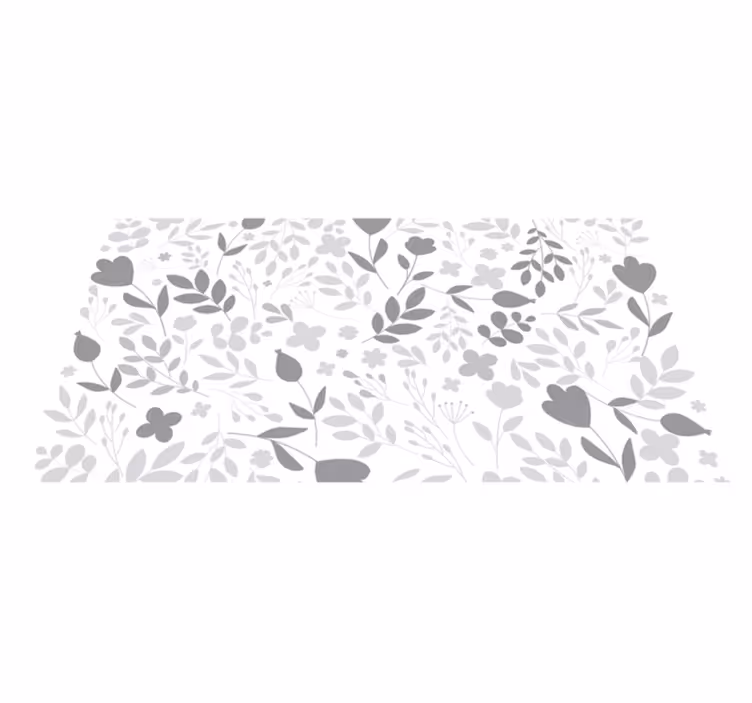 Floral Silhouette floral vinyl rug - TenStickers