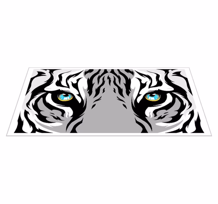 Blue eyed tiger animal rug - TenStickers