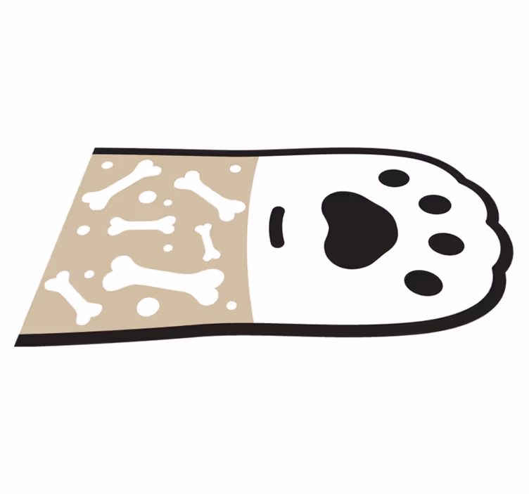 Dog paw print and bone animal rug - TenStickers