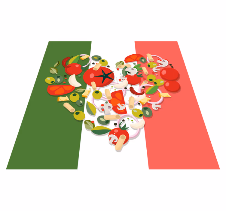 Italy Food Flag world map rug - TenStickers