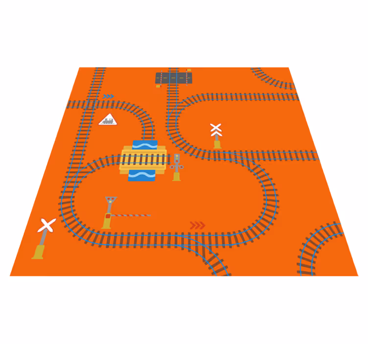 Orange Railroad vinyl rug - TenStickers