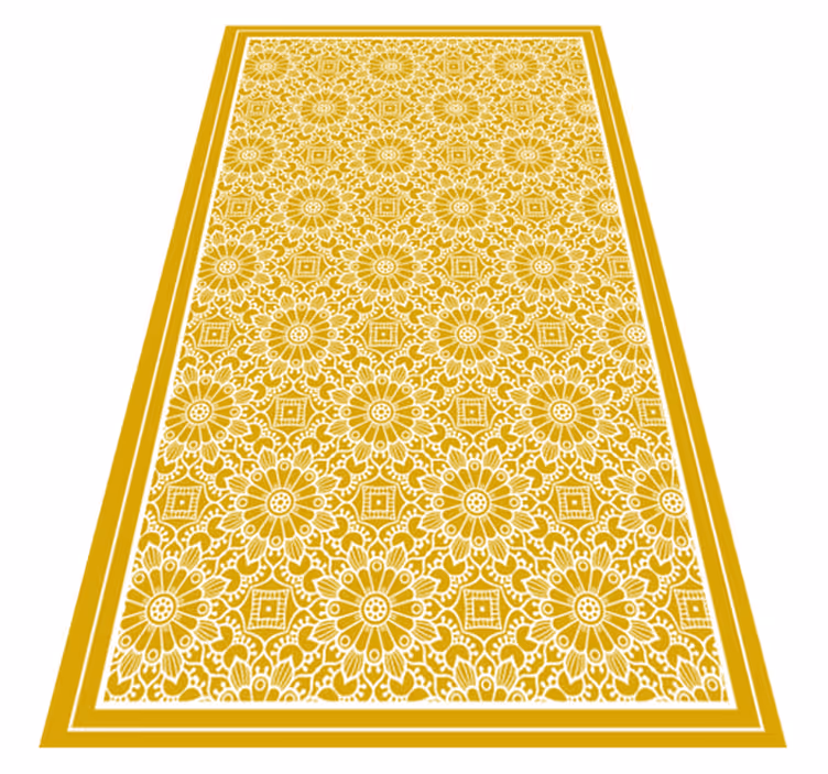 Vintage shape yellow vintage rug - TenStickers